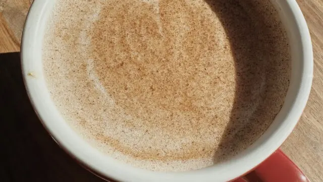 hot chai in red mug