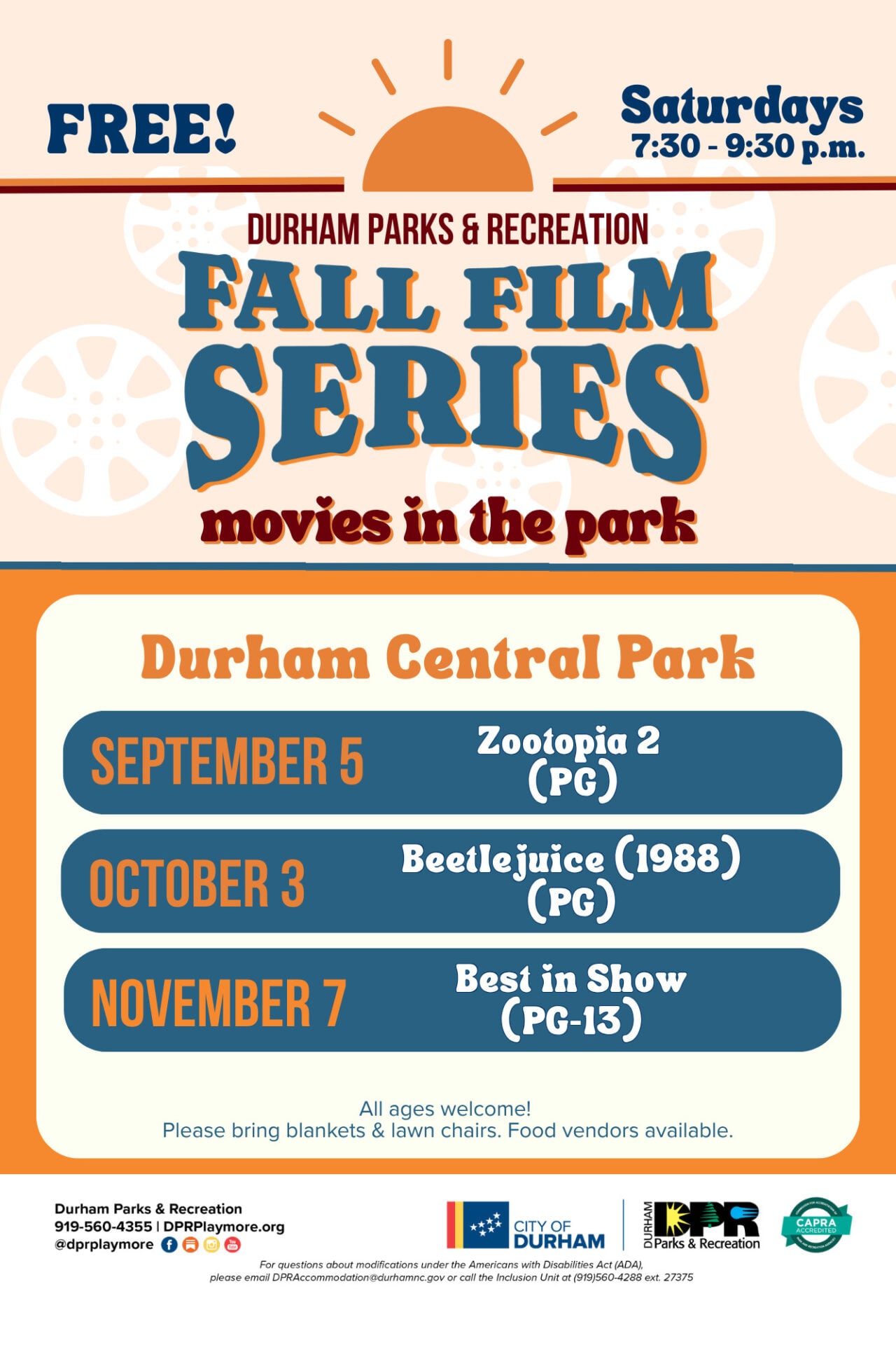 Fall Film Series in the Park: Zootopia 2 — Arts & culture in Durham Central Park · Durham, NC